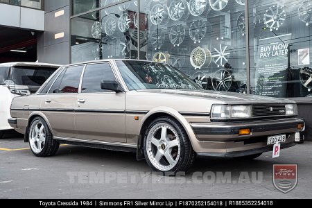 18x7.0 18x8.5 Simmons FR-1 Silver on Toyota Cressida