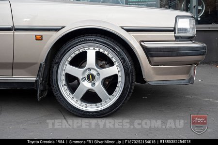 18x7.0 18x8.5 Simmons FR-1 Silver on Toyota Cressida