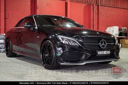 19x8.5 19x9.5 Simmons OM-1 Satin Black on Mercedes C-Class