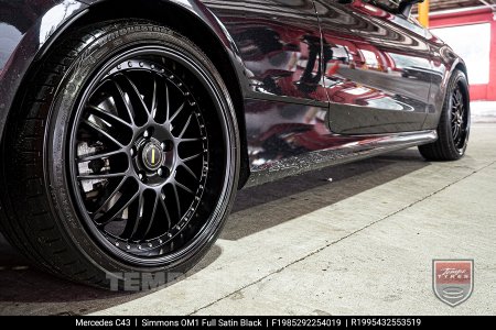 19x8.5 19x9.5 Simmons OM-1 Satin Black on Mercedes C-Class