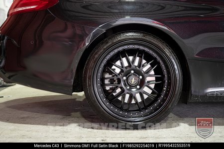 19x8.5 19x9.5 Simmons OM-1 Satin Black on Mercedes C-Class