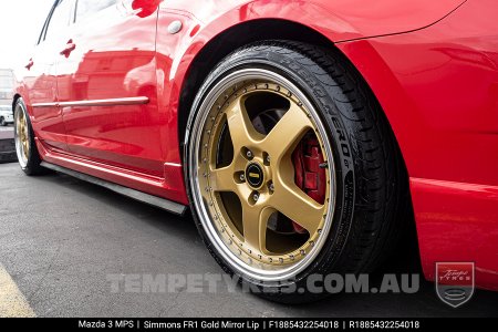 18x8.5 18x9.5 Simmons FR-1 Gold on Mazda 3