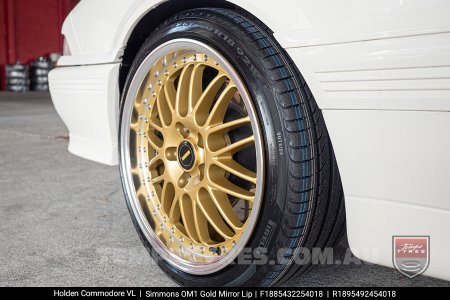 18x8.5 18x9.5 Simmons OM-1 Gold on Holden Commodore VL