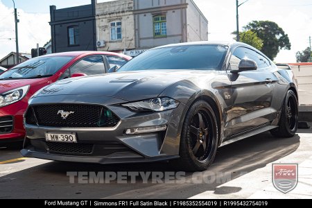 19x8.5 19x9.5 Simmons FR-1 Satin Black on Ford Mustang