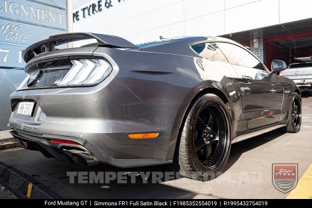 19x8.5 19x9.5 Simmons FR-1 Satin Black on Ford Mustang GT
