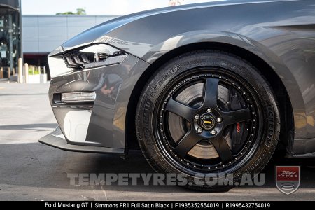 19x8.5 19x9.5 Simmons FR-1 Satin Black on Ford Mustang