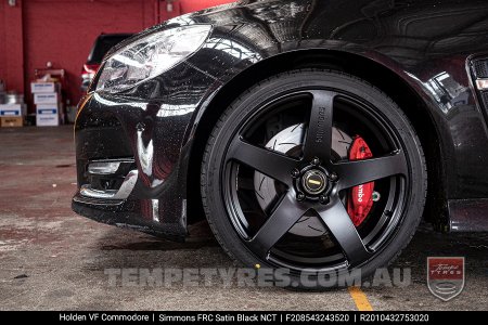 20x8.5 20x10 Simmons FR-C Satin Black NCT on Holden Commodore VF