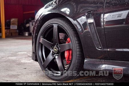 20x8.5 20x10 Simmons FR-C Satin Black NCT on Holden VF Commodore 2016