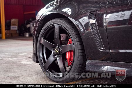 20x8.5 20x10 Simmons FR-C Satin Black NCT on Holden Commodore VF