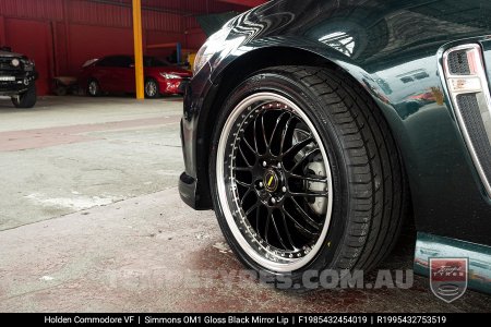 19x8.5 19x9.5 Simmons OM-1 Gloss Black on Holden Commodore VF