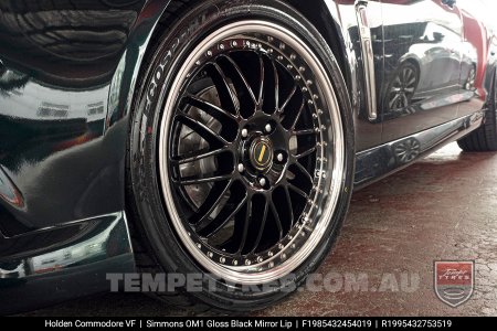 19x8.5 19x9.5 Simmons OM-1 Gloss Black on Holden Commodore VF