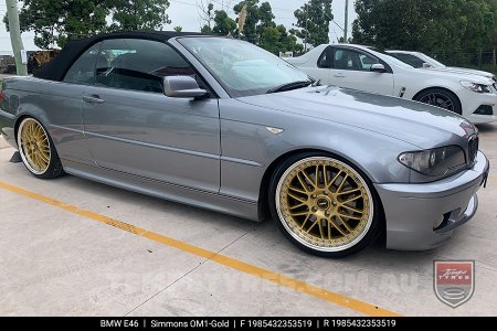 19x8.5 19x9.5 Simmons OM-1 Gold on BMW E46