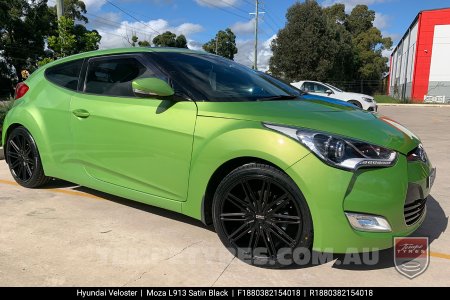 18x8.0 MOZA L913 Satin Black on Hyundai Veloster