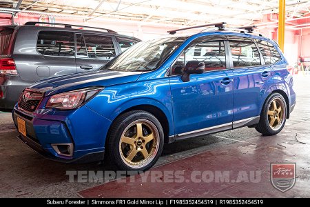 19x8.5 19x9.5 Simmons FR-1 Gold on Subaru Forester