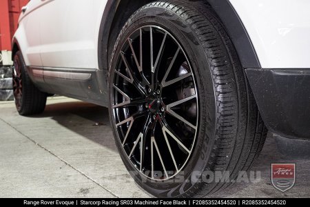 20x8.5 Starcorp Racing SR03 Machined Face Black on Range Rover Evoque