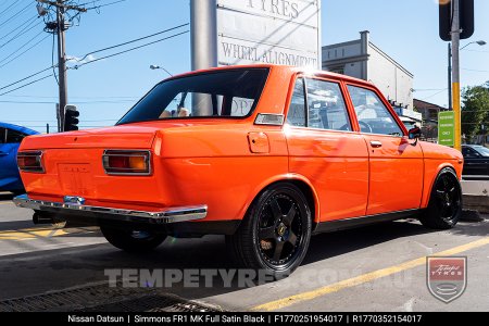 17x7.0 17x8.5 Simmons FR-1 Satin Black on Nissan Datsun