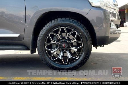 20x9.0 Simmons MAX X11 BKWAA on Toyota LandCruiser 200 Series