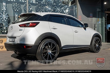 19x8.5 SC Racing A301 Machined Black on Mazda CX3