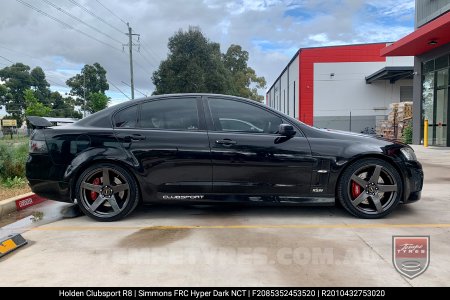 20x8.5 20x10 Simmons FR-C Hyper Dark NCT on Holden Clubsport