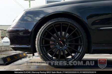 19x8.5 Starcorp Racing SR02 Satin Black on Mercedes CLK-Class