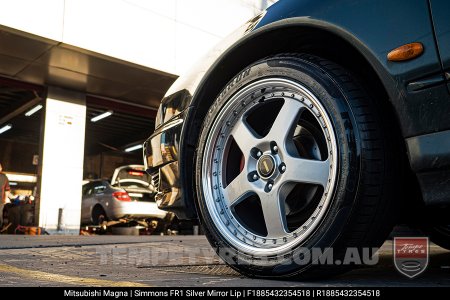 18x8.5 18x9.5 Simmons FR-1 Silver on Mitsubishi Magna