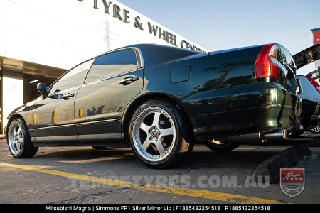 18x8.5 18x9.5 Simmons FR-1 Silver on Mitsubishi Magna