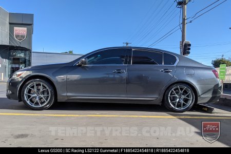 18x8.5 SC Racing LS2122 Gunmetal on Lexus GS