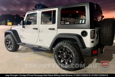 18x9.0 Grudge Offroad RAMPAGE Milling Window on Jeep Wrangler
