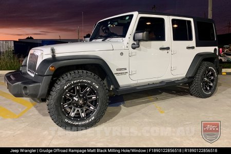 18x9.0 Grudge Offroad RAMPAGE Milling Window on Jeep Wrangler