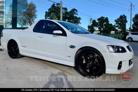 20x8.5 20x9.5 Simmons FR-1 Satin Black on Holden Commodore VE