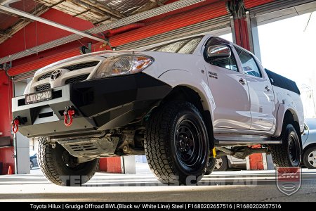 16x8.0 Grudge Offroad BWL Steel on Toyota Hilux 