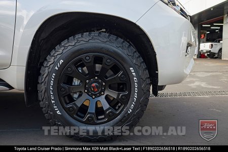 18x9.0 Simmons MAX X09 MBW on Toyota Prado