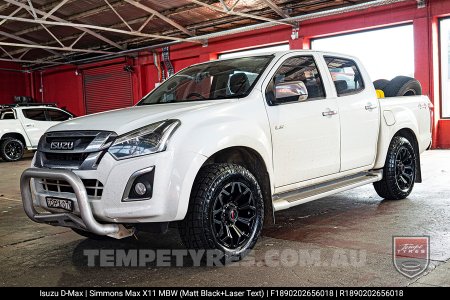 18x9.0 Simmons MAX X11 MBW on Isuzu D-Max