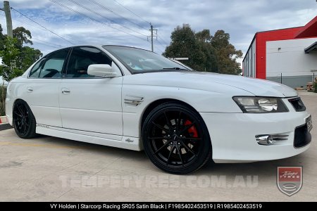 19x8.5 Starcorp Racing SR05 Satin Black on Holden Commodore VY