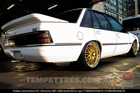 18x8.5 18x9.5 Simmons OM-1 Gold on Holden Commodore VK