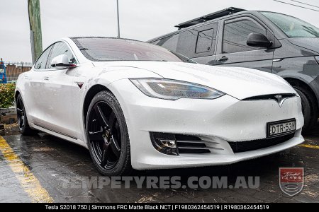 19x8.0 19x9.0 Simmons FR-C Matte Black NCT on Tesla Model S