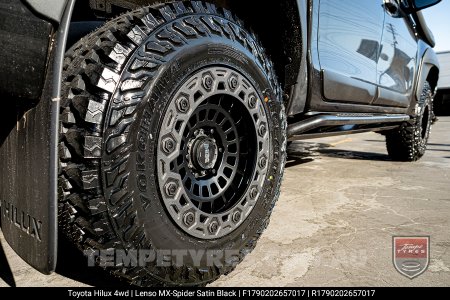 17x9.0 Lenso MX-Spider Satin Black on Toyota Hilux