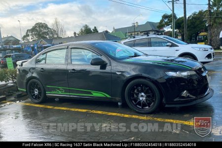 18x8.0 SC Racing 1637 Satin Black Machined Centre on Ford Falcon