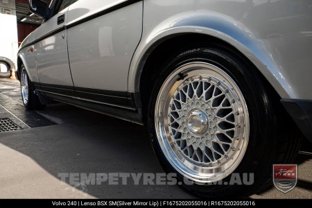 16x7.5 Lenso BSX Silver on Volvo 240