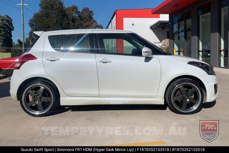 18x7.0 18x8.5 Simmons FR-1 Hyper Dark on Suzuki Swift