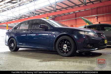 18x8.0 SC Racing 1637 Satin Black Machined Centre on Ford Falcon