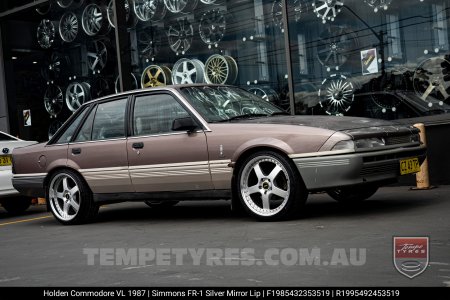 19x8.5 19x9.5 Simmons FR-1 Silver on Holden Commodore VL