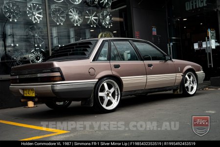 19x8.5 19x9.5 Simmons FR-1 Silver on Holden Commodore VL