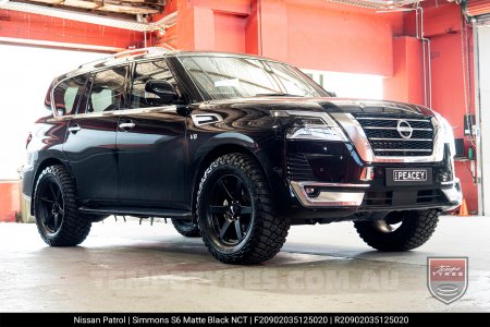 20x9.0 Simmons S6 Matte Black NCT on Nissan Patrol