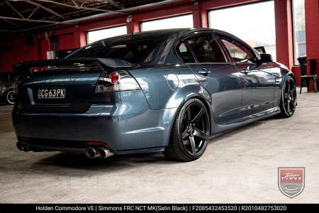 20x8.5 20x10 Simmons FR-C Satin Black NCT on Holden Commodore VE
