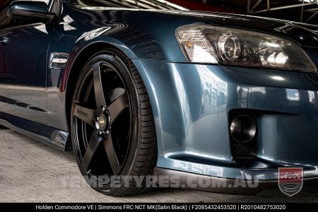 20x8.5 20x10 Simmons FR-C Satin Black NCT on Holden Commodore VE