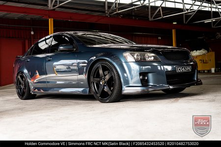 20x8.5 20x10 Simmons FR-C Satin Black NCT on Holden Commodore VE