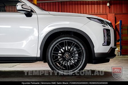 20x8.5 20x10 Simmons OMC Satin Black on Hyundai Palisade