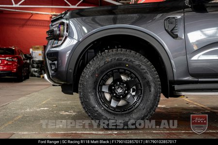 17x9.0 SC Racing R118 Matt Black  on Ford Ranger