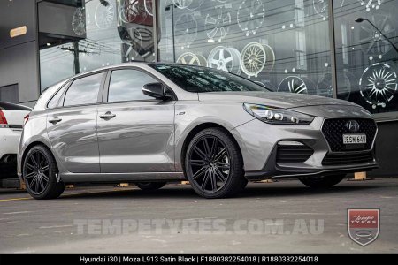 18x8.0 MOZA 913 Nighthawk Satin Black on Hyundai i30